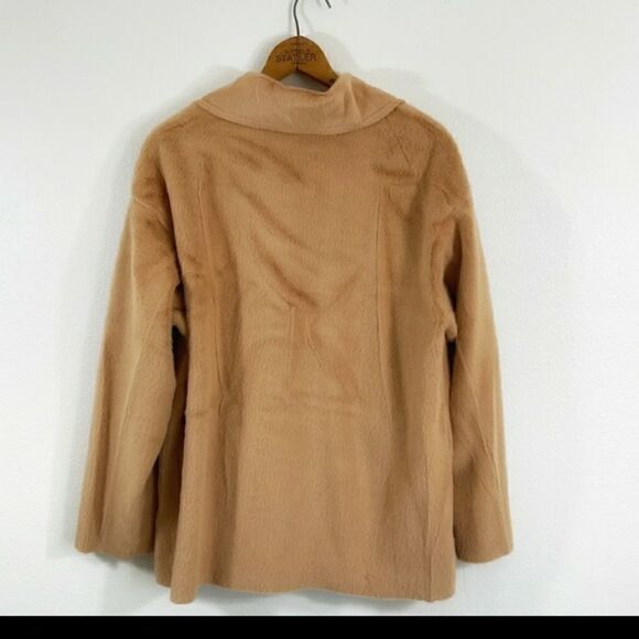 Honey Brown Faux Fur Teddy Jacket sz 14 Lightweight NWT - Picture 10 of 11